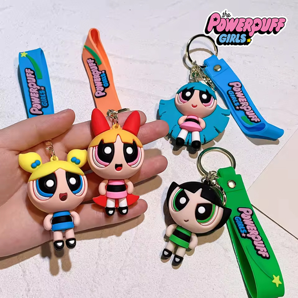 パワーパフガールズ 4個セット ブロッサム バターカップ バブルス ブリス キーホルダー キーチェーン ストラップ アメリカン雑貨