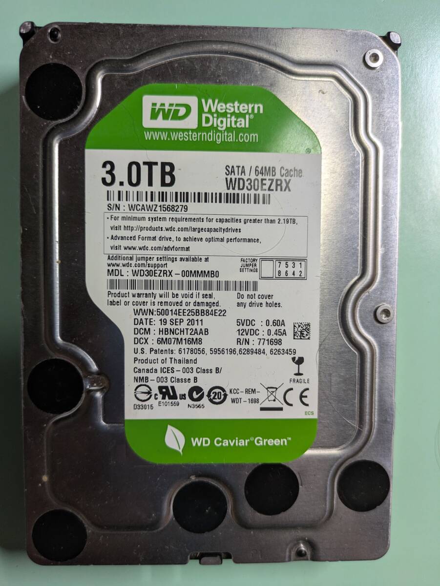 【中古品】ウエスタンデジタル3.5インチHDD　3TB×4台 Amazon | Western Digital HDD 3TB WD Red NAS RAID 3.5インチ