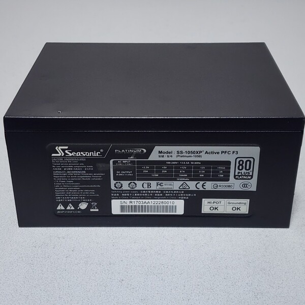 Seasonic PLATINUM SS-1050XP3(Platinum-1050) 1050W 80PLUS PLATINUM認証 ATX電源ユニット フルプラグイン 動作確認済み PCパーツ 1000W