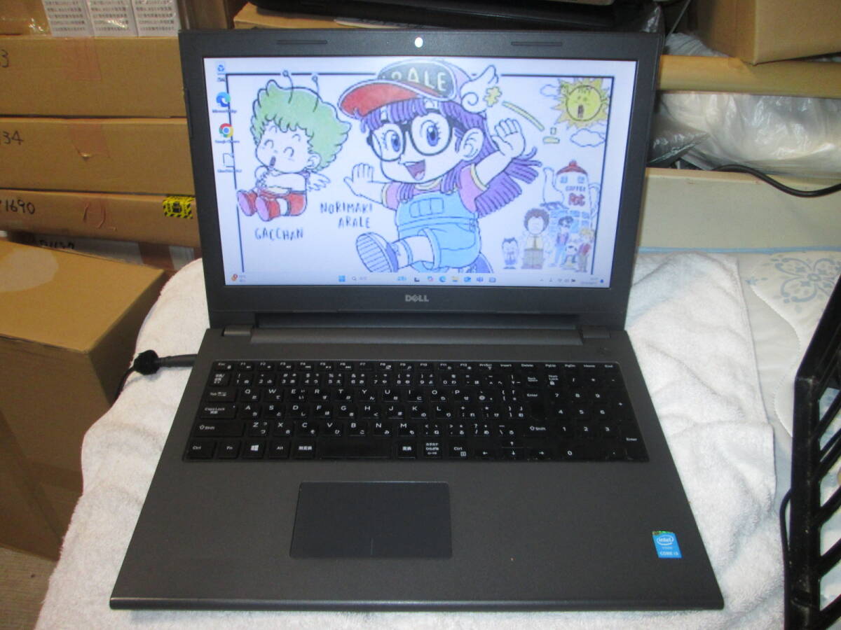 DELL Vostro 15�@Windows11 Pro 64bit�@Intel Core i3-4005U 1.70GHz�@4GB 500GB�@15.6�^�@�u���b�N�n�@�J�����@Li-Office�@AC�t ��p1766��