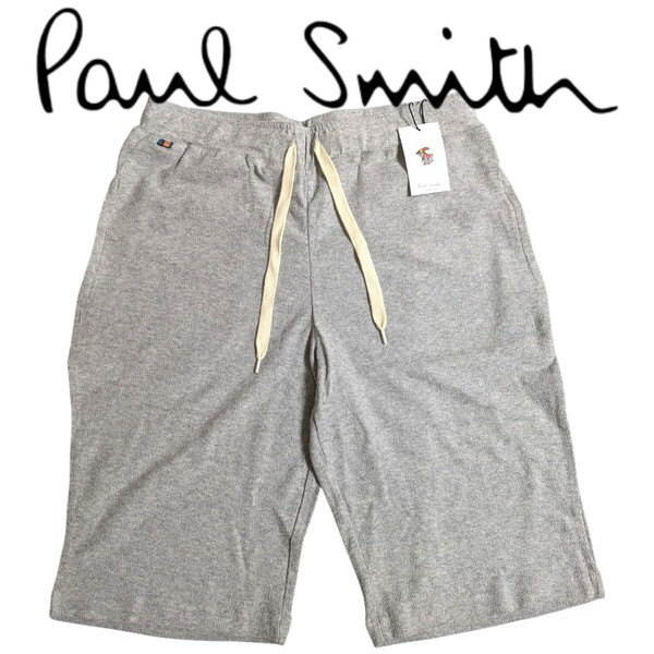 新品 ポールスミス Paul Smith ショートパンツ M ハーフパンツ ラウンジウェア マルチストライプ パイル地 グレー杢 メンズ 男性 夏