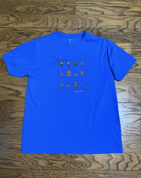 モンベル 半 Tシャツ 160サイズ ブルー どんぐり キッズ ポリエステル 100% mont-bell