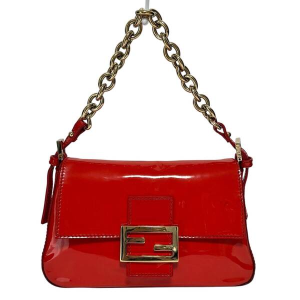 FENDI フェンディ マンマバゲット バケット ショルダーバッグ エナメル HB05240