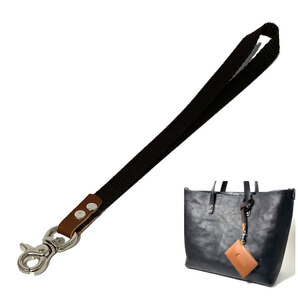 リストストラップ ショートストラップ ナスカン レザー 牛革 本革 ホルダー ヌメ革 ハンドメイド ミディアムブラウン