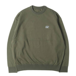 【新品】SOPHNET ソフネット ニット カーキ サイズ:L | 25SS ワッペン付き クルーネック コットンニット (SPN WAPPEN CREWNECK KNIT)