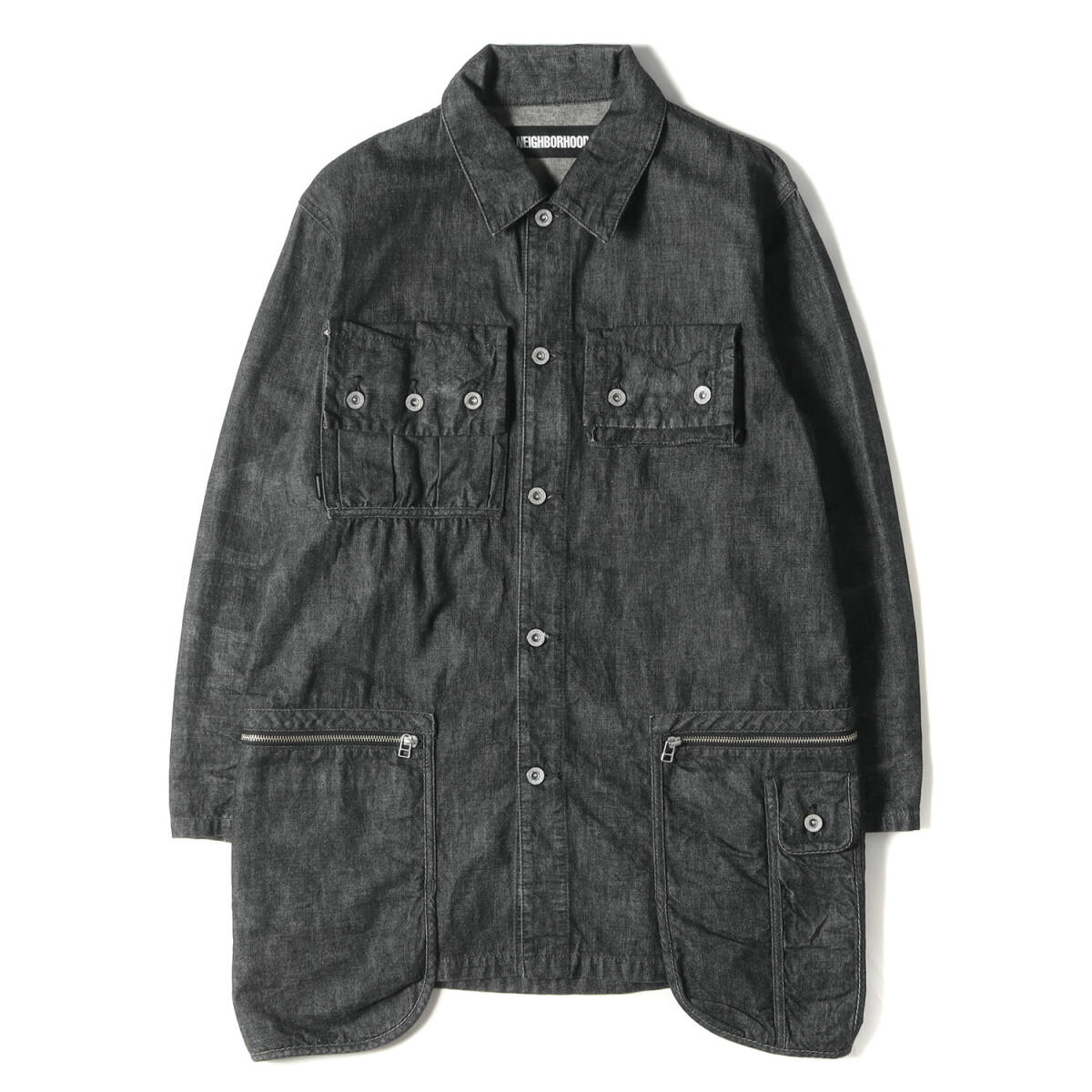 新品未使用【ネイバーフッド】デニムジャケット　ジップアップ　ブラック　Ｓサイズ NEIGHBORHOOD ネイバーフッド 21SS 211XBNH-JKM02 SAVAGE