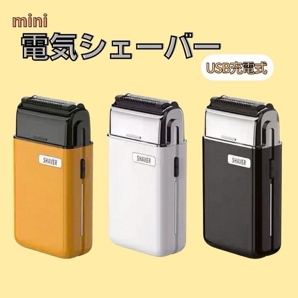 小型電気シェーバー ブラック コンパクト 防水 二枚刃 軽量 USB充電式 Type-C充電