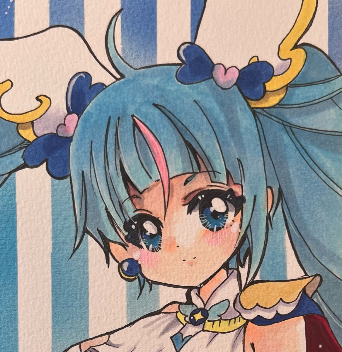 プリキュア 手描きアート ⋆𝜗𝜚💙🌷︎𓂃𓈒 #precure #プリキュア