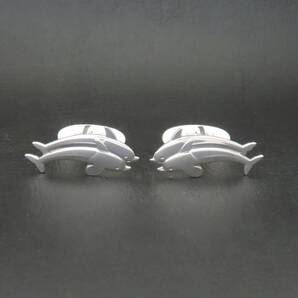 新品同様 美品 GEORG JENSEN ジョージジェンセン イルカ いるか ドルフィン カフス カフリンクス シルバー925 10.3g