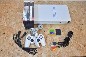 PS2 本体 プレイステーション2 PlayStation2 SCPH-50000 白 メモリーカード ぷよぷよ通 決戦 など まとめて