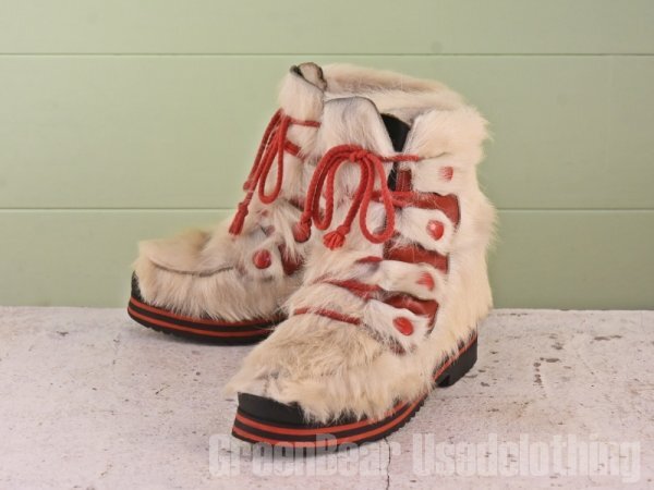 USED フランス製 エスキモーブーツ ファーブーツ 茶色 vintage USED フランス製 エスキモーブーツ ファーブーツ 茶色 vintage