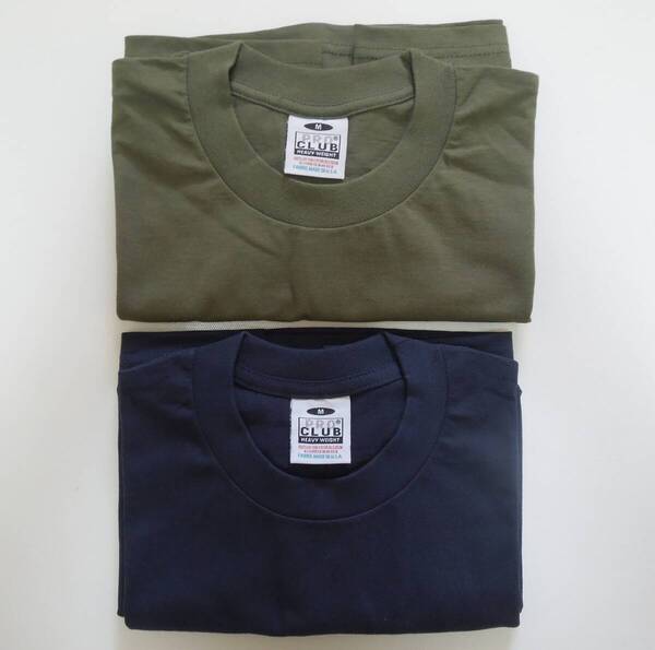新品 2枚 セット アメリカ製 プロクラブ Tシャツ M コットン ヘビーウェイト チャンピオン T1011 定番 MADE IN USA