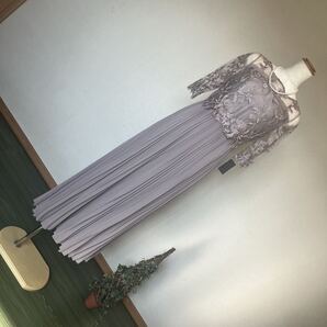 9-7新品 Dorry Doll ドリードール 総刺繍レース切替プリーツスカートミモレロングオケージョンワンピースドレス フォーマルドレス 7号S