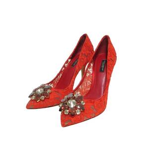 2025現行 17万 未使用ドルチェ&ガッバーナ レインボー パンプス レース ブローチ38約24.5~25前後