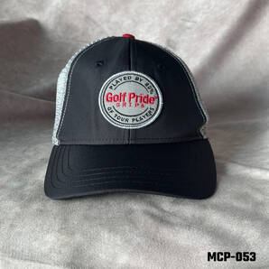 usa古着“GOLF PRIDE GRIPS”ゴルフキャップ メッシュキャップ ブラック&グレー