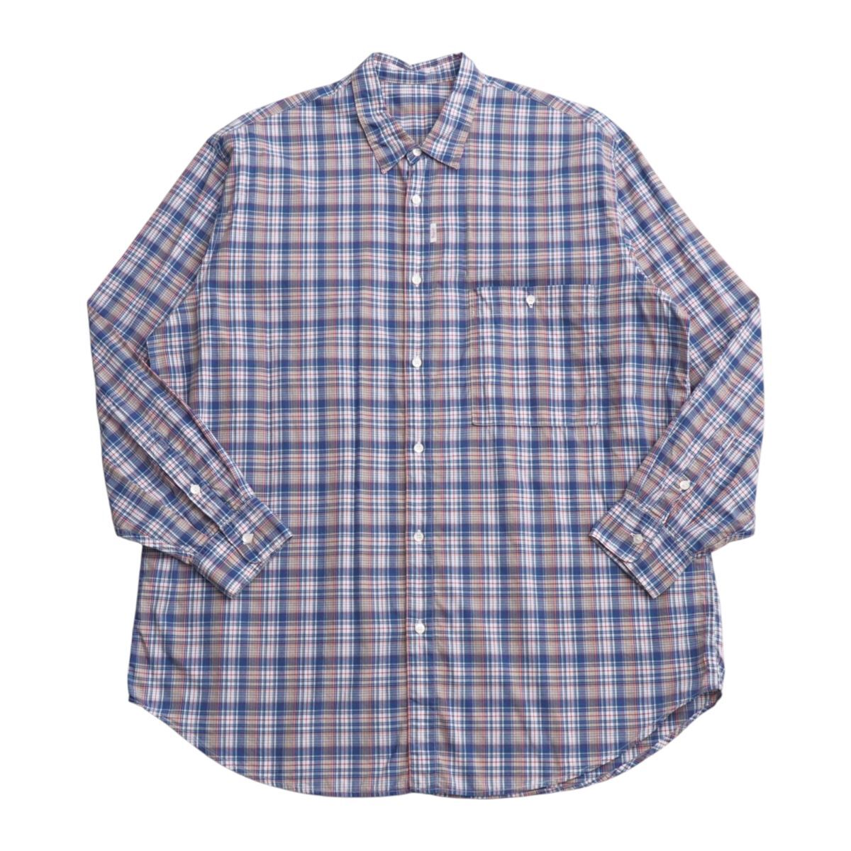 PAPAS+ パパスプラス 　グレー系チェック　ネルシャツ　М　超美品 PAPAS+ パパスプラス グレー系チェック ネルシャツ М 超美品