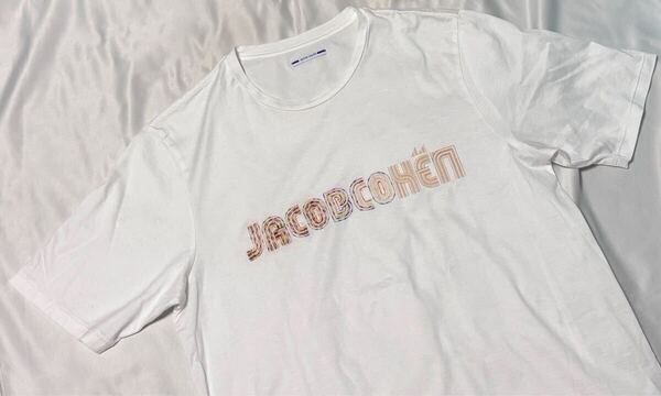 状態良好 ヤコブコーエン JACOB COHEN Tシャツ 半袖 コットン 綿 ホワイト系 サイズ M 44〜46 クルーネック Tシャツ 送料無料 半袖Tシャツ