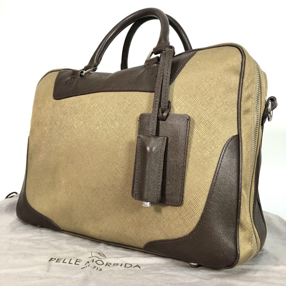 美品　ペッレモルビダ　ビジネスバッグ　レザー　薄いブラウン PELLE MORBIDA トートバッグ メンズ おしゃれ 日本製 レザー