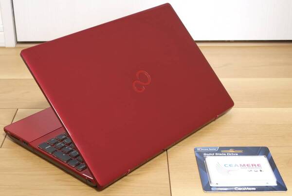 ★美品ガーネットレッド★Core i7-8550U/新品512GB SSD/8GB/フルHD/Hi-Res/ブルーレイ/BLKB/Win11/Office 2016★富士通LIFEBOOK AH53/C2