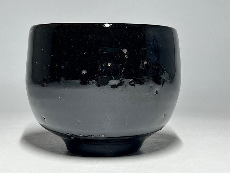 黒釉　茶碗 黒釉茶碗 六代 高橋道八 造
