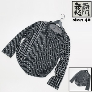 慈雨【40】グレー 長袖ブラウス トップス ボタン 日本製 レディース 生地コットンウール混 大人可愛い ドット柄 マツオ センソユニコ じう