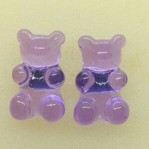 送料無料! 熊 クマ グミ パープル ピアス 両耳用 ロック ストリート ゴスロリ 病み系 ネオスマ