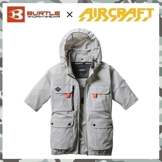 2025 モデル 【 新品 送料無料 】 M バートル BURTLE ハイバック ファン 半袖 空調服 AC2036 アッシュ グレー エアー クラフト
