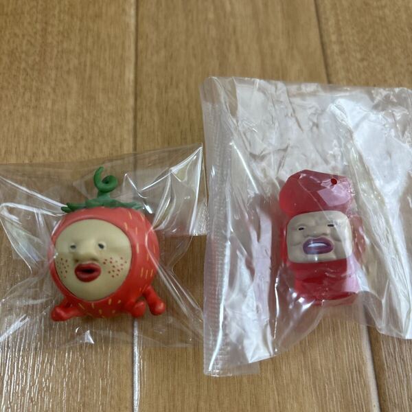 未使用 こびとづかん おすわりマスコット2&4 イチゴクレナイ ルビーダイコウブツ ガチャガチャ フィギュア マスコット カプセルトイ