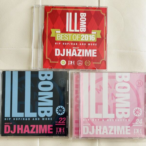 送料無料 / DJ HAZIME / ILL BOMB BEST OF 2016 VOL.22 VOL.24 / HIPHOP R&B MIX 3枚セット