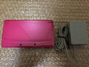 即決! ニンテンドー 3DS 本体 グロスピンク トモダチコレクション 新生活 Mii引越しソフト 付き 純正 ACアダプターセット