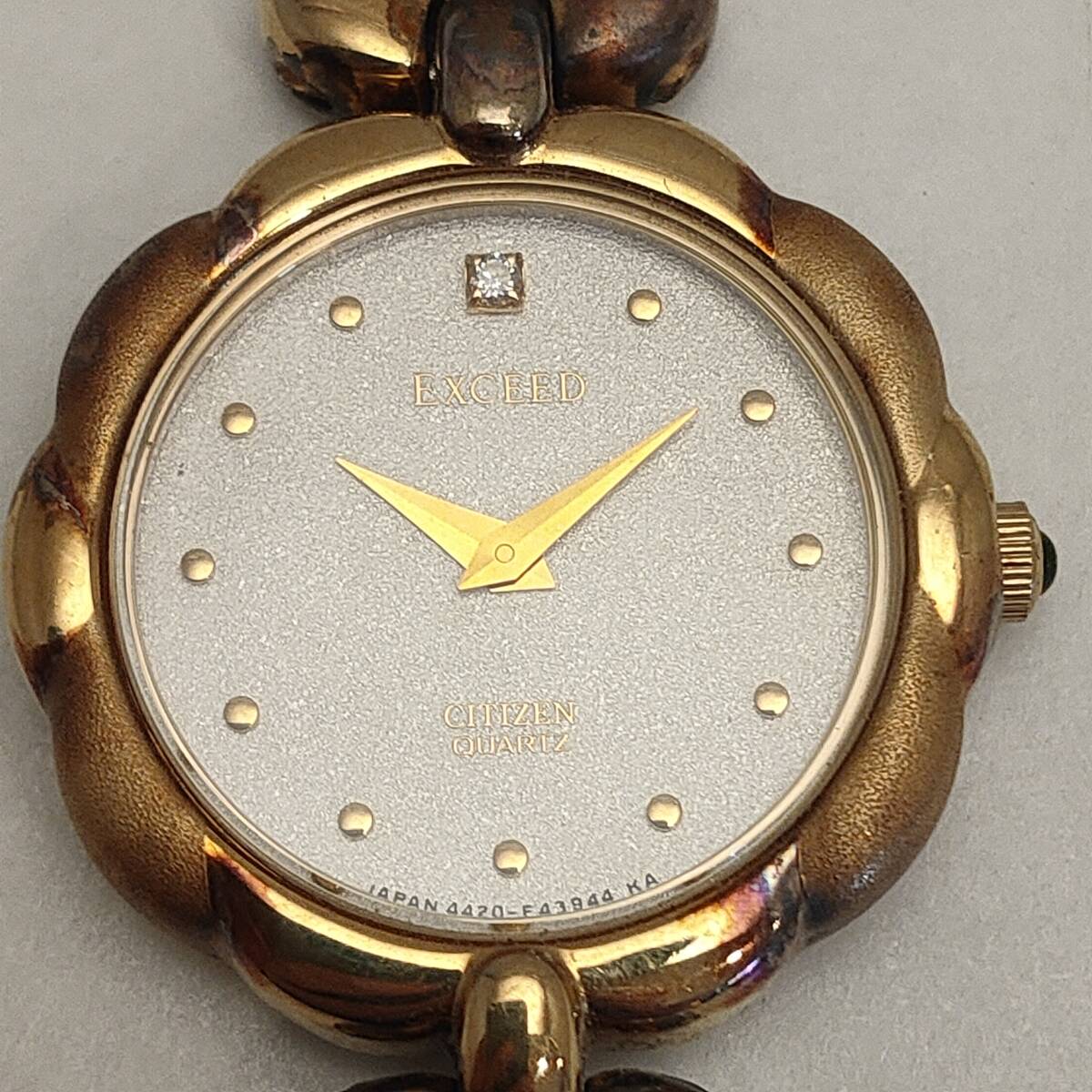 美品シチズンエクシード　マザーオブパールSV925  1pダイヤ　レディース時計 美しいマザーオブパール☆シチズンL ソーラー腕時計 シルバー