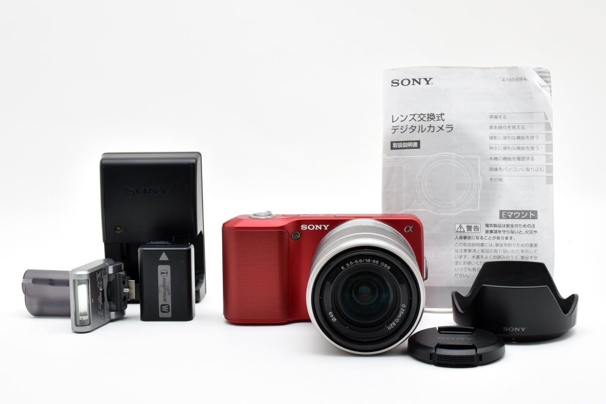 SONY デジタル一眼α NEX-3 レッド 単焦点広角レンズ付 4GB SONY デジタル一眼α NEX-3 レッド 単焦点広角レンズ付 4GB
