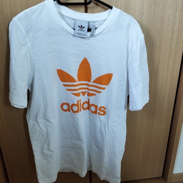 【古着】アディダス adidas ロゴ 半袖Tシャツ 白色 Mサイズ 綿100% メンズ 紳士