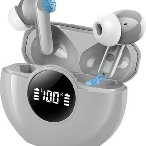 【2025新型 Bluetooth5.4イヤホン】ワイヤレスイヤホン 48時間の再生時間 重低音 LEDディスプレイ表示 小型/軽量 IPX7防水