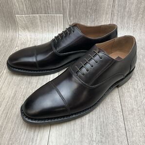 【アウトレット】内羽根ストレートチップ◆ダークブラウン◆サイズ25.5cm 紳士革靴 グッドイヤー製法 ビジネスシューズ 牛革 濃茶