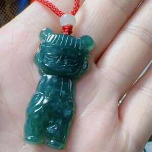 R2-01792 天然本翡翠《本物保証》藍水ペンダント 一品一図 高品質 一点物 魔除け 昇進 成功 風水 金運 財運 幸運 幸福 縁起物