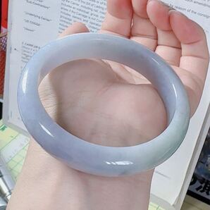 R2-01860 天然本翡翠《本物保証》 ヒスイ Aジェダイト バングル55.7mm 一点物 希少 縁起物 お守り パワーストーン ミャンマー