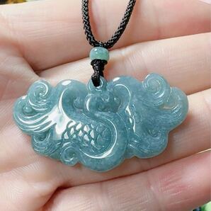R2-01719-1 天然本翡翠《本物保証》「鳳凰」ペンダント 一品一図 高品質 一点物 魔除け 昇進 成功 風水 金運 財運 幸運 幸福 縁起物