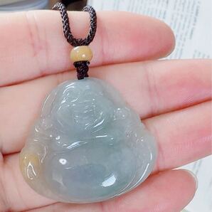 R2-01356天然本翡翠《本物保証》仏様 飄黄翡 ひすいペンダント 一点物 魔除け 昇進 成功 風水 金運 財運 幸運 幸福 縁起物 パワーストーン