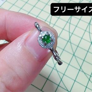 R2M-0257 天然本翡翠A貨《本物保証》 フリーサイズ翡翠リング 現状約14号 天然翡翠 一点物 希少 縁起物 お守り 幸運 パワーストーン