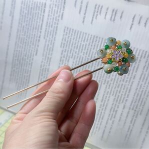 《本物保証》R2M-0309天然本翡翠 翡翠 かんざし ミャンマー産 天然翡翠 一点物 希少 縁起物 お守り パワーストーン