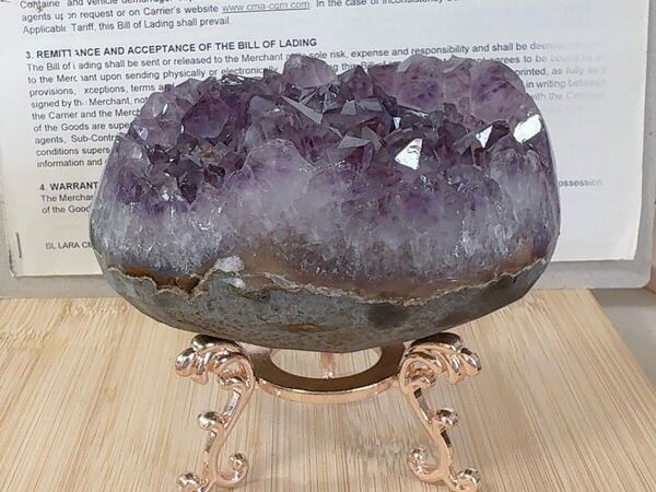 SS-0316天然石 本物保証 アメジスト クラスター Amethyst 紫水晶 原石 浄化 鉱石 ドーム 置物 一点物 パワーストーン 金銭運