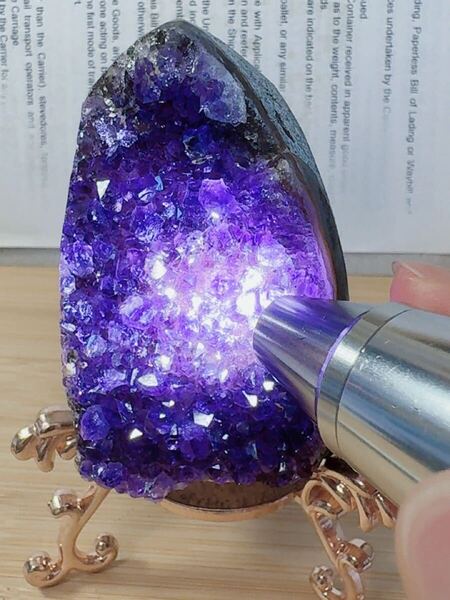SS-0313天然石 アメジスト クラスター Amethyst 紫水晶 原石 浄化 鉱石 ドーム 置物 一点物 パワーストーン 九紫火星運