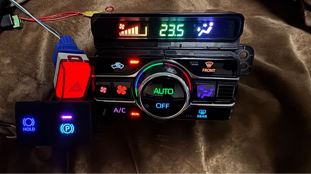 M900A ルーミー　エアコンスイッチLED打ち替え品 ６色オーダーOK⭐️ エアコンスイッチパネル A/Cスイッチ LED打ち替え品 6色オーダー