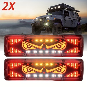 2個セット 車用 ヘッドライト デビルアイ LEDライト 補助ライト29.8cm デーモンアイ 12-24V 装飾 外装 カーライト おしゃれ 明るい t7854