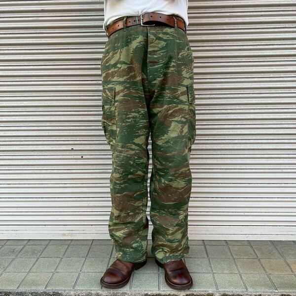 ギリシャ軍 実物 リザードカモ カーゴパンツ フィールドパンツ W94cm XL 迷彩 ヴィンテージ ミリタリー ユーロ 軍パン フランス軍 米軍