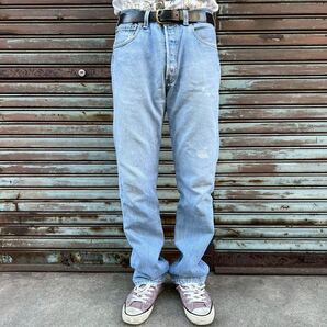 90s USA製 Levi's 501 デニムパンツ W32 L32 W82cm リーバイス ヴィンテージ グランジ ダメージ ジーパン ジーンズ 546刻印 インディゴ 80s