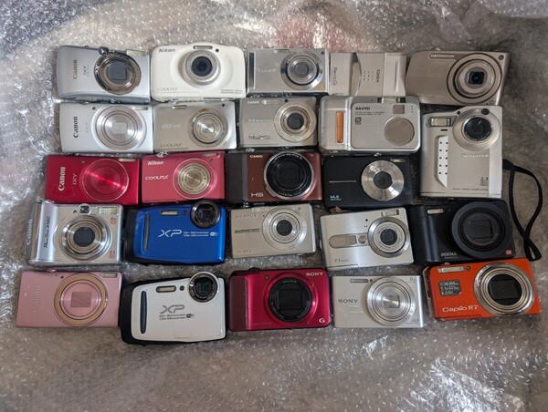 デジカメ コンパクトデジタルカメラ Canon IXY LUMIX SONY Nikon FUJIFILM CASIO PENTAX 24台 まとめて