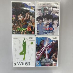 ニンテンドー Wii 4本セット まとめ売り プロゴルファー猿 名探偵コナン 機動戦士ガンダム Wiiフィット NINTENDO Wii