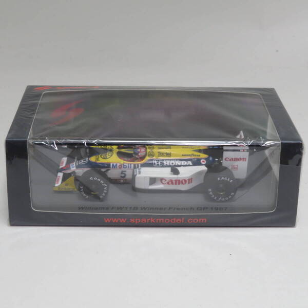 スパーク 1/43 ウイリアムズ FW11B No.5 1987 F1 フランスGP ウィナー N.マンセル 完成品ミニカー S7482